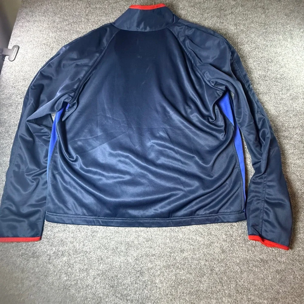 Mens 3XL Blue Red Track Jacket Athletic‎ Full Zip Embroidered Patch Ted Lasso